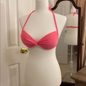 Xhiliration pink padded bikini top